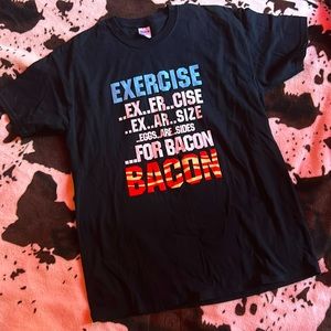 Women large funny bacon shirt